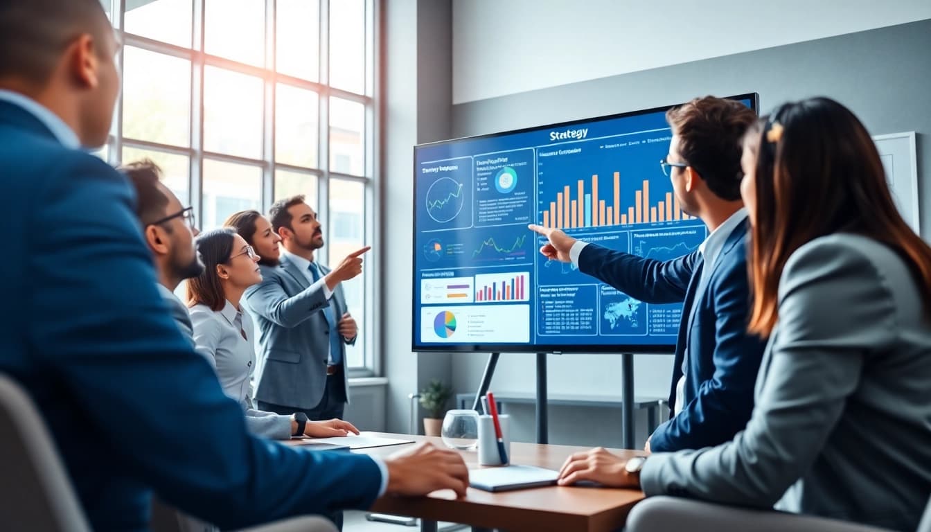 Enhance your approach with Strategy Capture Management during a collaborative business meeting.