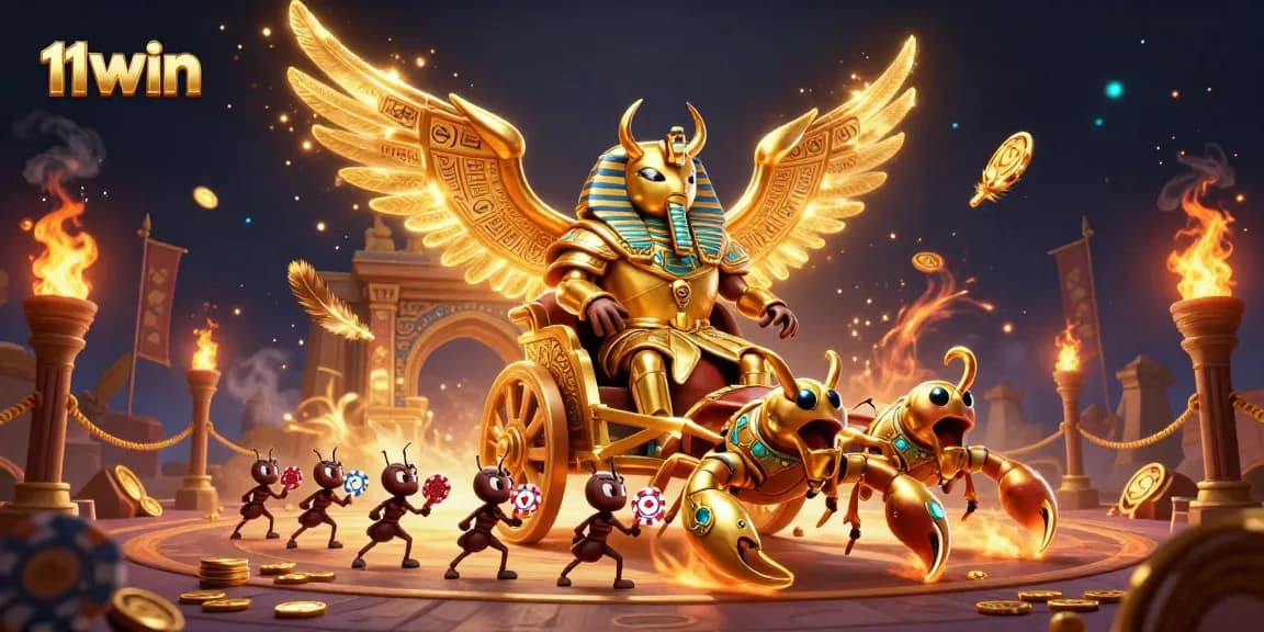 Engage with the thrilling universe of 11WIN through vibrant 3D casino illustration full of action.