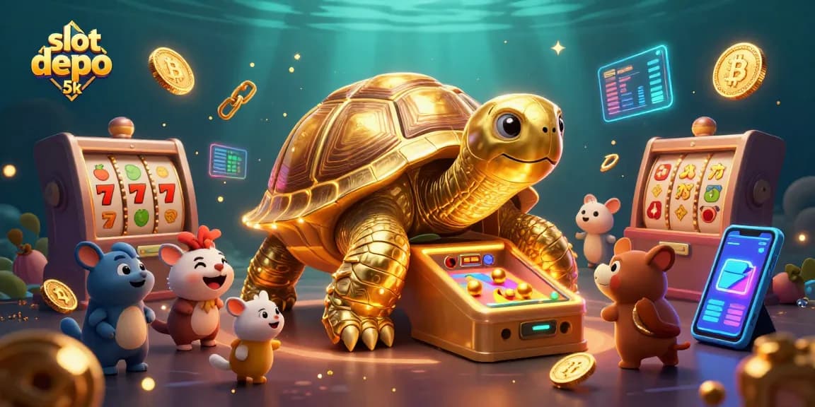 Experience the thrill of slot depo 5k with fun gaming elements and vibrant illustrations.