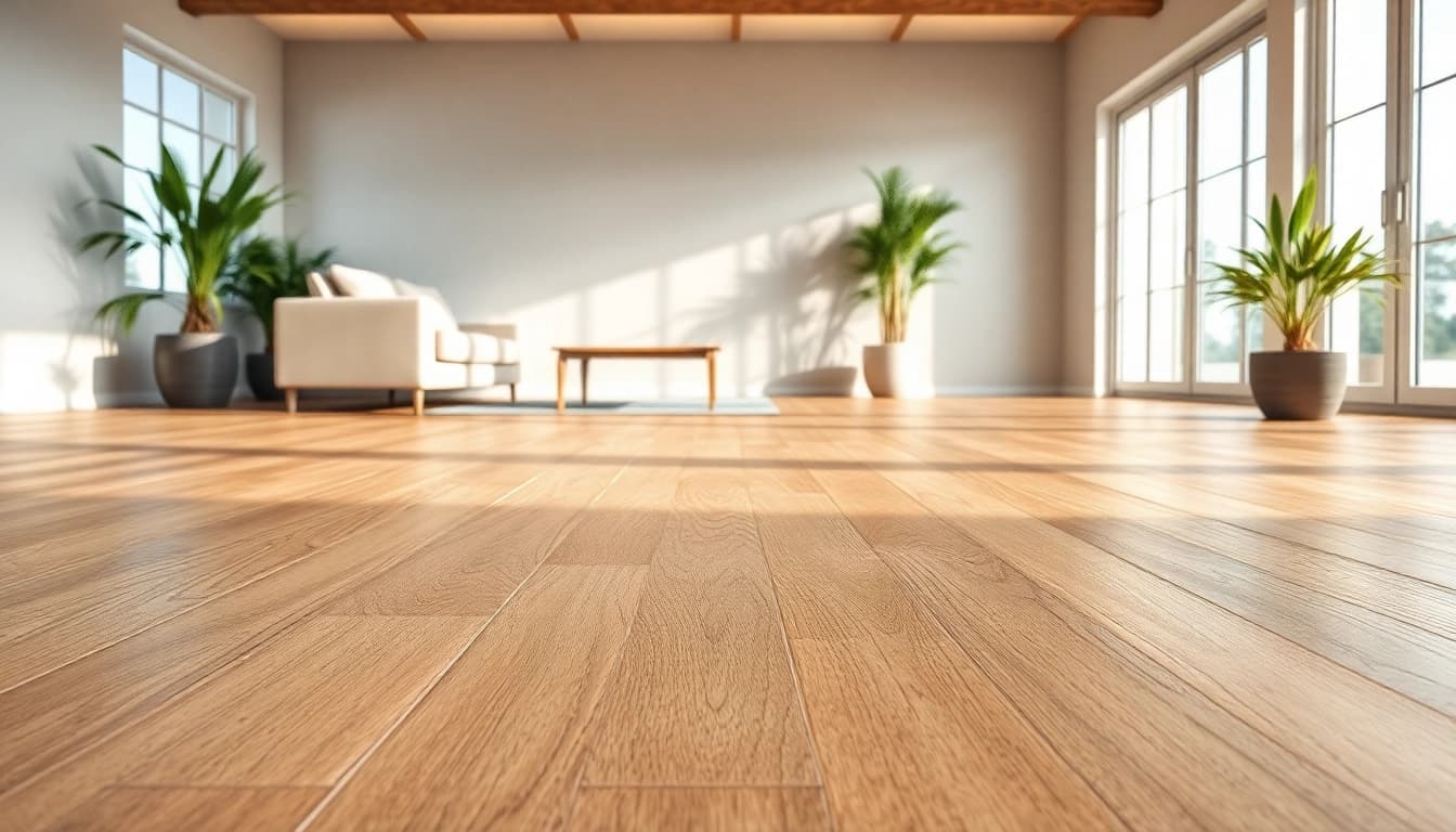 Transform your home with stunning vinyl plank flooring in a bright, modern living space.