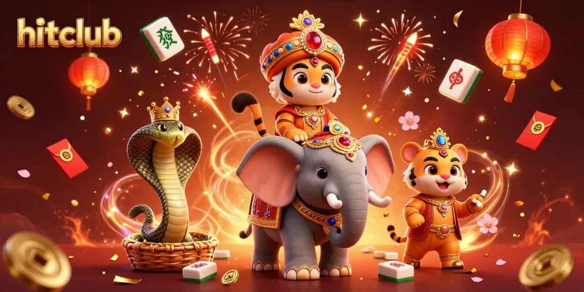 Experience the excitement of hitclub with vibrant characters and dynamic casino elements in a colorful 3D illustration.