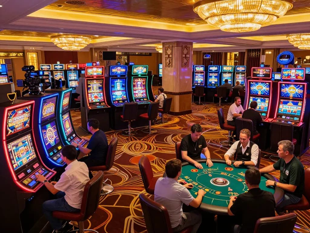 Players enjoying vibrant slot machines at TG88 casino, showcasing engaging gameplay.