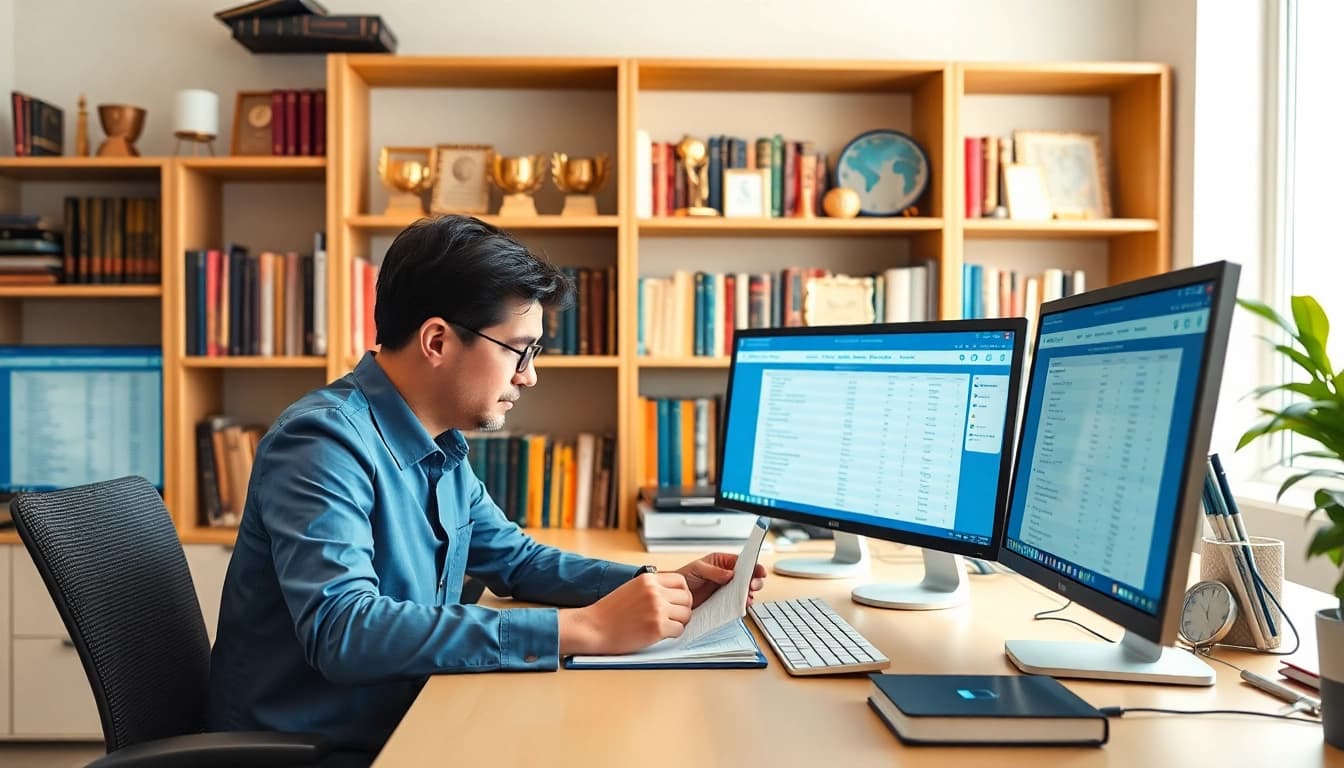 Consultant analyzing registration and certification in Federal databases for compliance and effectiveness.