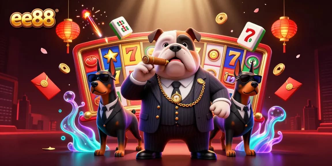 Experience thrilling games at ee88, featuring vibrant slot reels and dynamic characters in action.