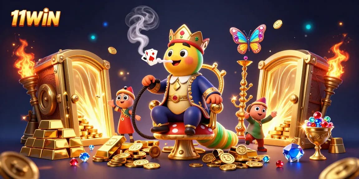 Experience exciting gameplay at 11WIN with captivating casino characters and stunning treasure effects.