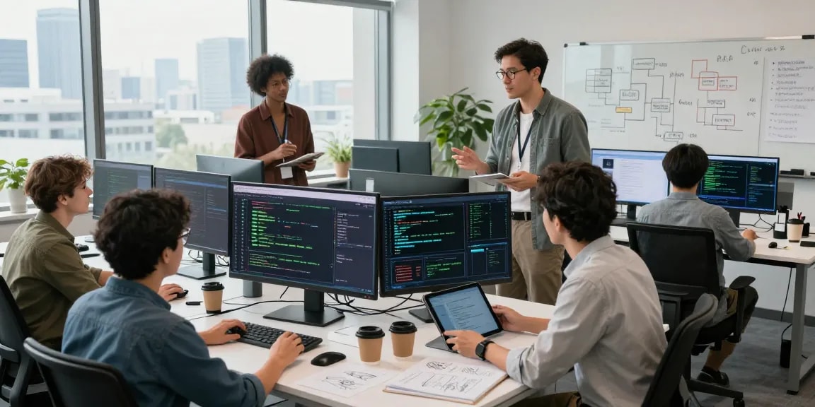 Waygrid team collaborating on API infrastructure management in a modern office setting