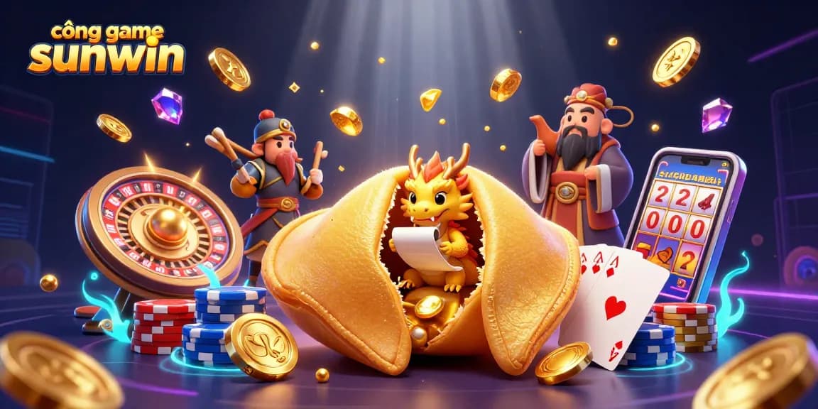 Engage with cổng game sunwin as the wise dragon unveils fortunes amidst glittering casino symbols.