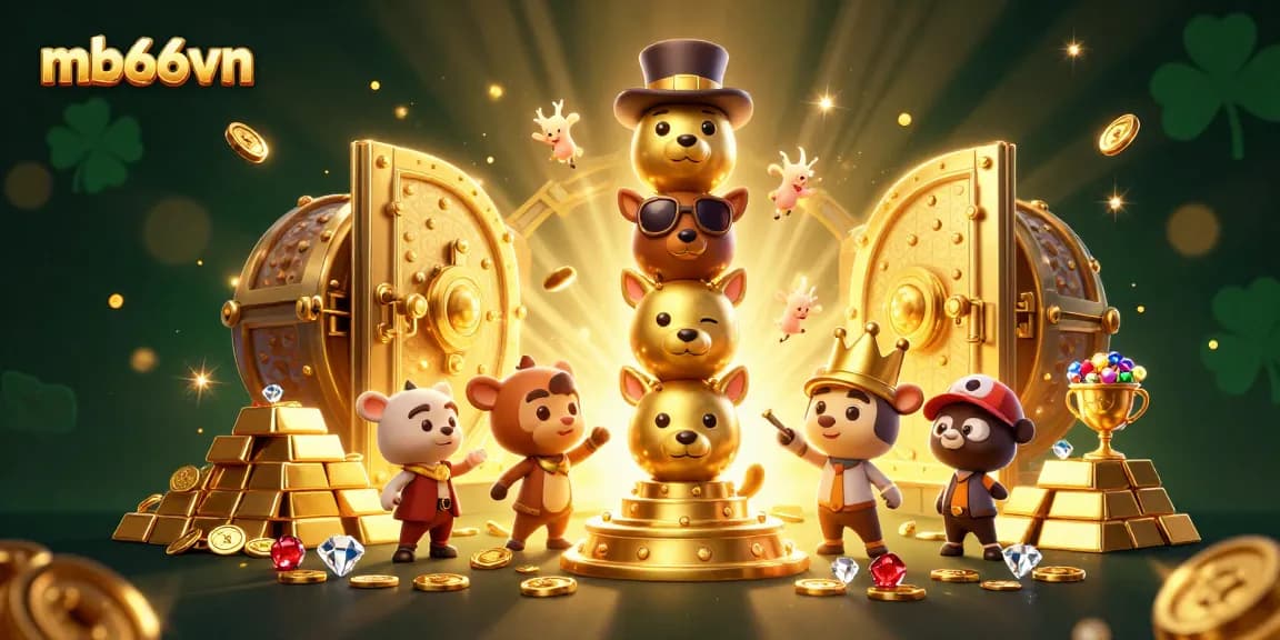 Experience thrilling slots and jackpots at mb66vn with vibrant gold and dynamic game elements.