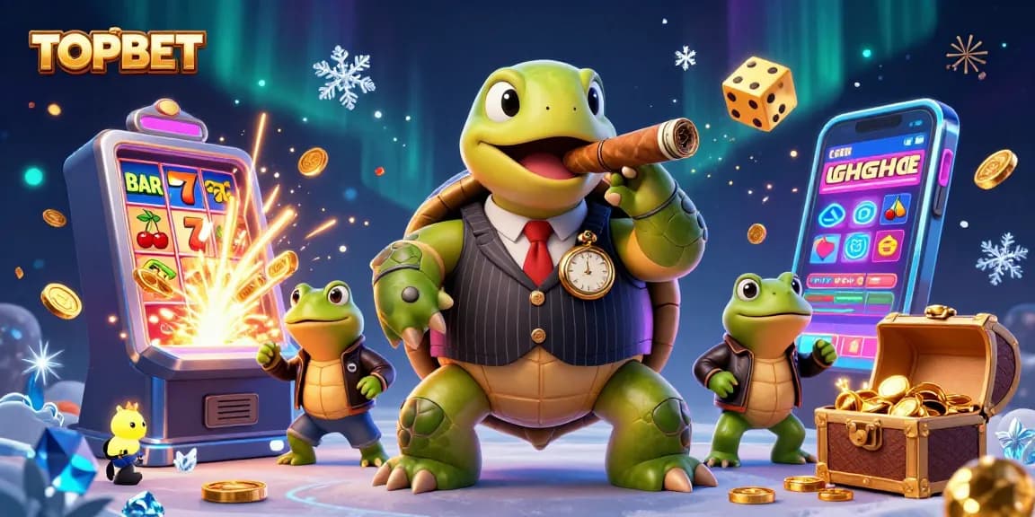 Engage with TOPBET's colorful casino gaming environment featuring lively characters in action.