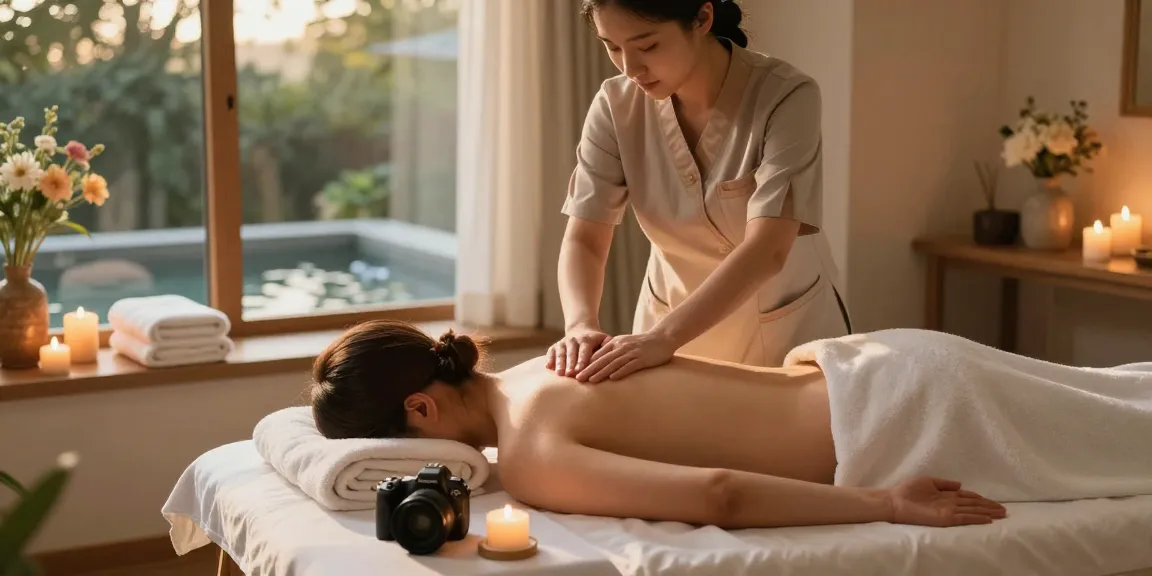 부평출장안마 massage therapy session in a serene home spa setting