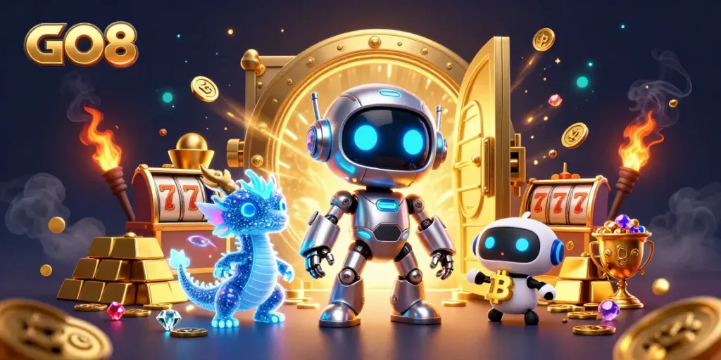 Experience winning with GO8's vibrant 3D casino showdown, showcasing rich graphics and dynamic game elements.