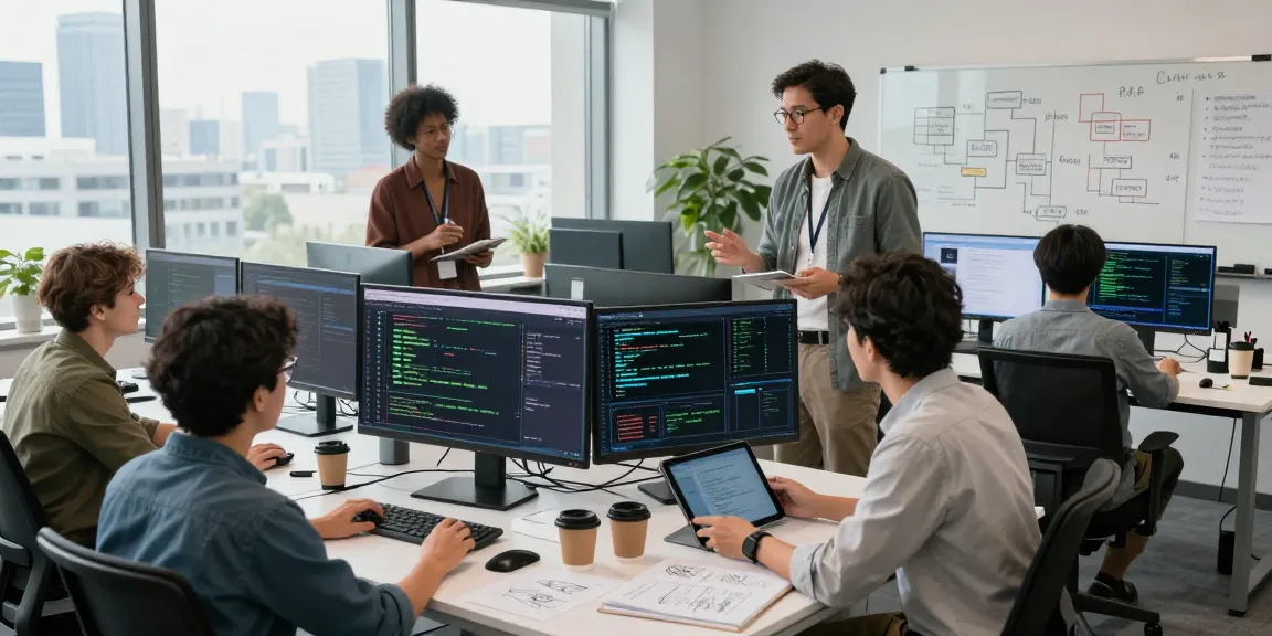 Waygrid team collaborating on API infrastructure management in a modern office setting
