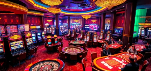 Experience the thrill of UU88 with a vibrant casino scene featuring roulette, poker, and slot machines.