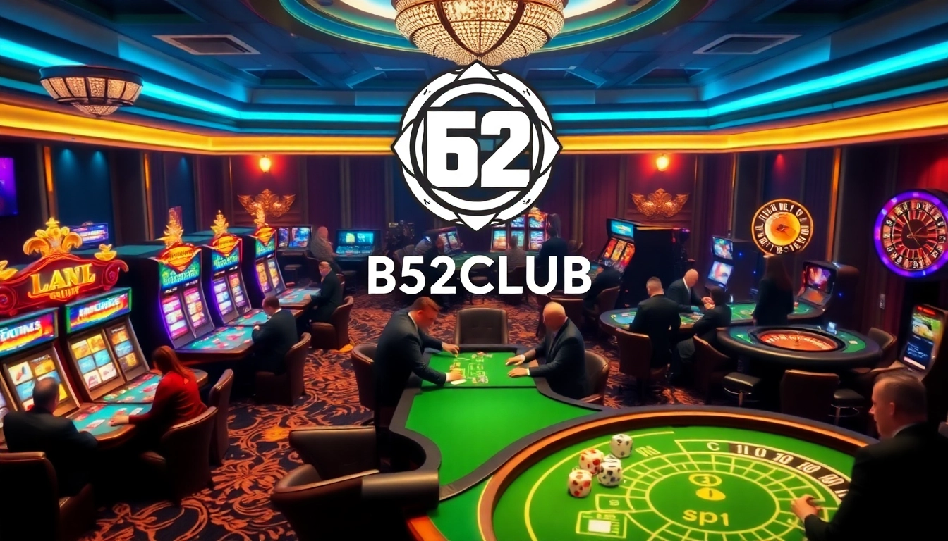 B52CLUB players enjoying an exciting gaming experience at a vibrant casino.