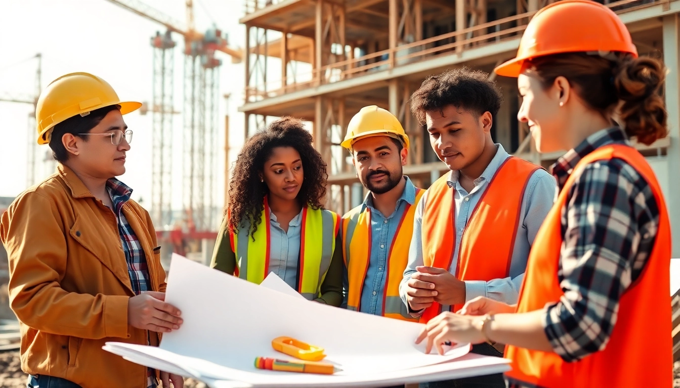 Construction advocacy teamwork at a job site illustrating collaboration in action.
