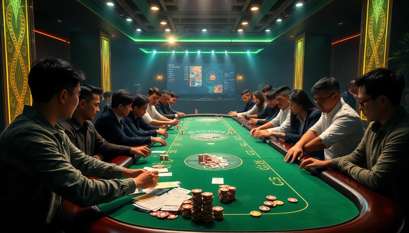 Engaging gamblers placing bets on đá gà bj38 in a luxurious online betting arena.