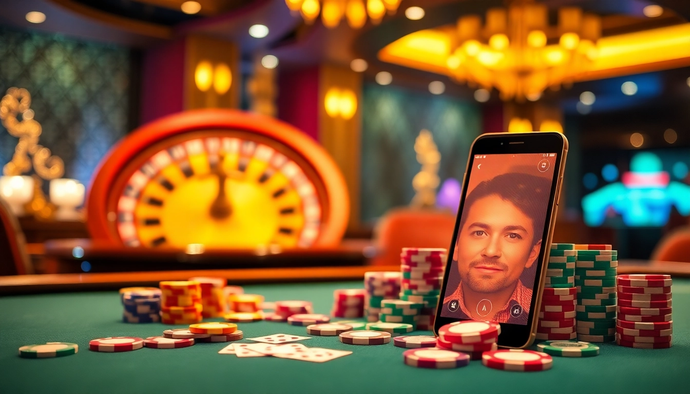 A gaming table showcasing poker chips and cards, representing gamebaidoithuong coffee's vibrant gambling scene.