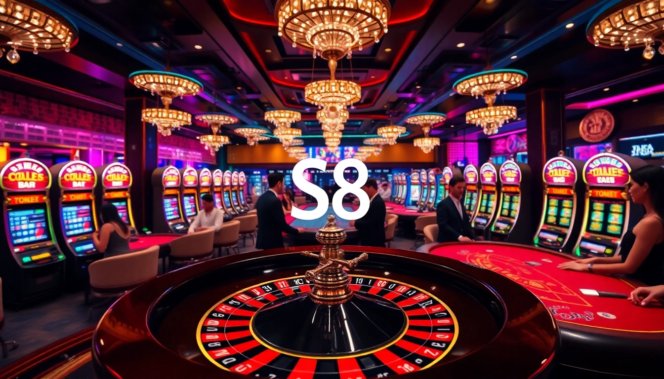 S8 players engaging in a thrilling roulette game at a luxurious casino