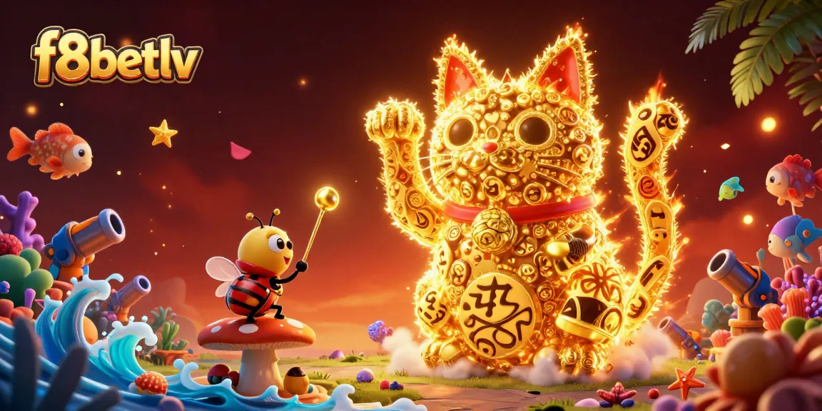 Engage with f8betlv's thrilling fish shooting game featuring a lucky cat and fish game elements.