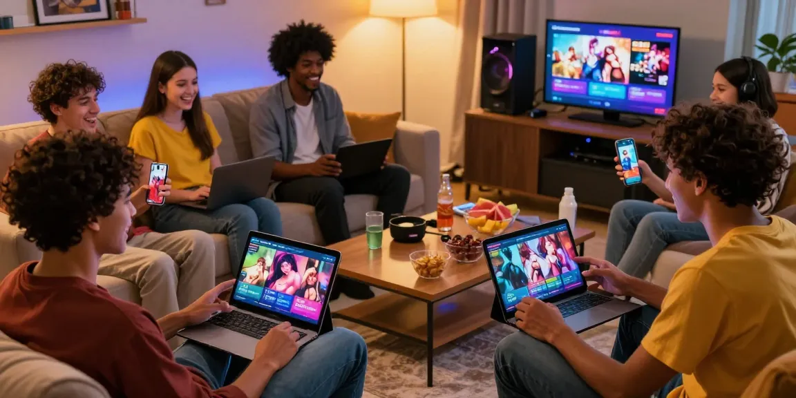 Players enjoying immersive html hentai games in a cozy living room setting.