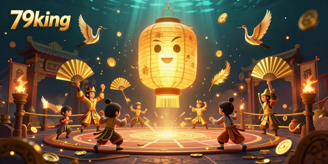 Engage in thrilling gameplay at 79king's vibrant casino atmosphere with golden lantern spirit and warriors.