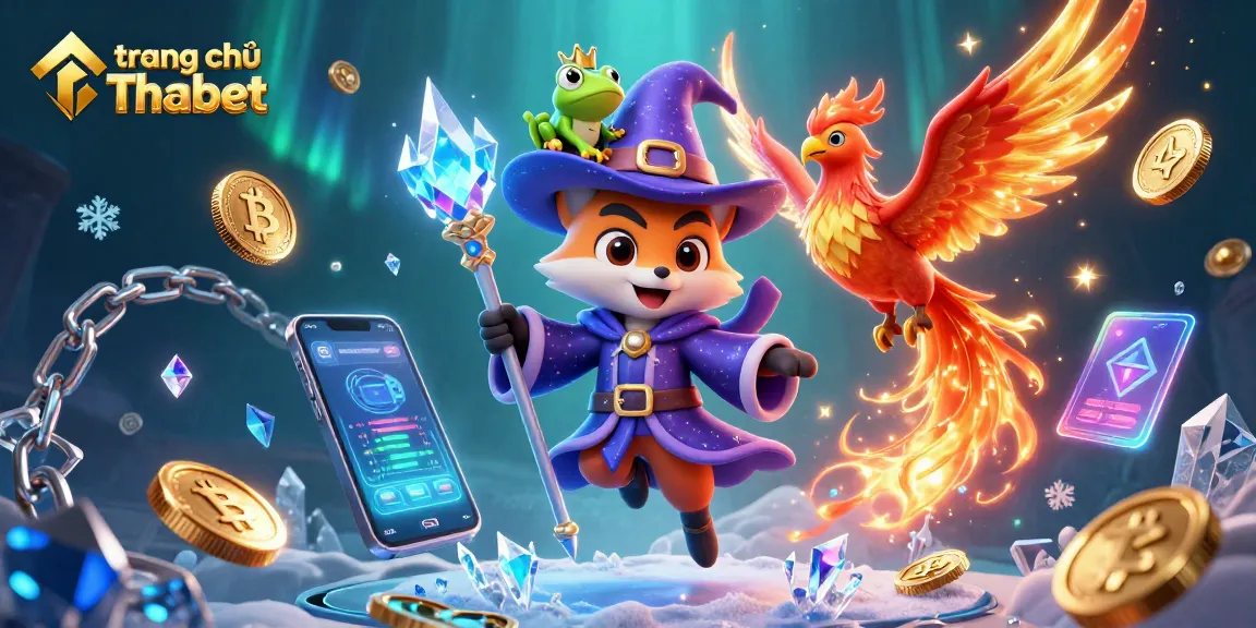 Experience the excitement at trang chủ Thabet with a vivid 3D illustration of a mystical fox wizard.